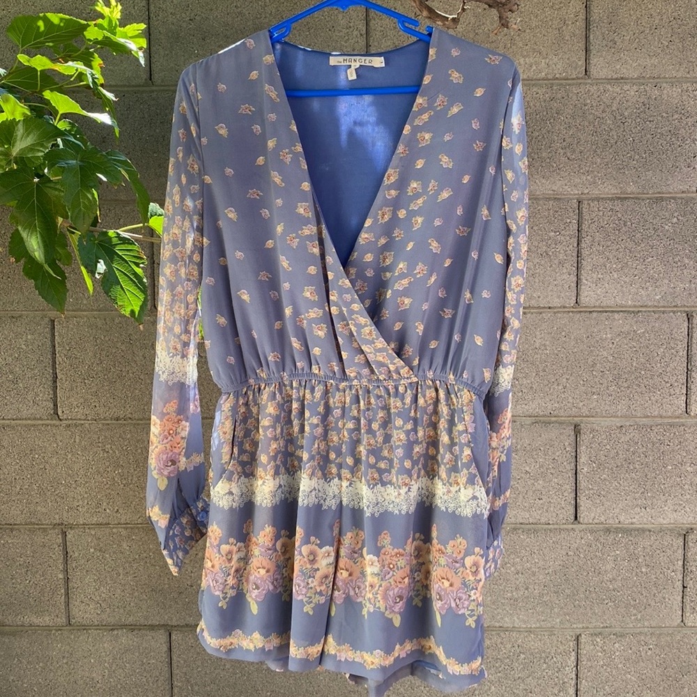 Blue Floral Romper